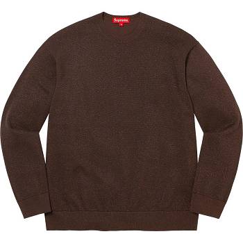 Brown Supreme Metallic L/S Top Sweaters | Supreme 297NB